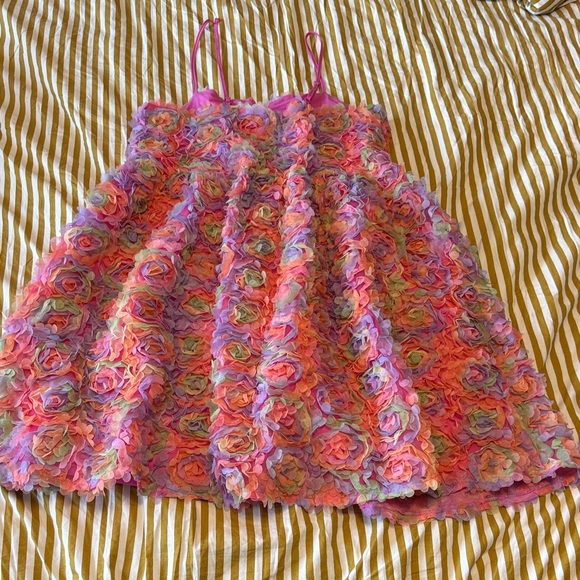 Pink Multi-Color Floral Ruffle Dress - Picture 5 of 6